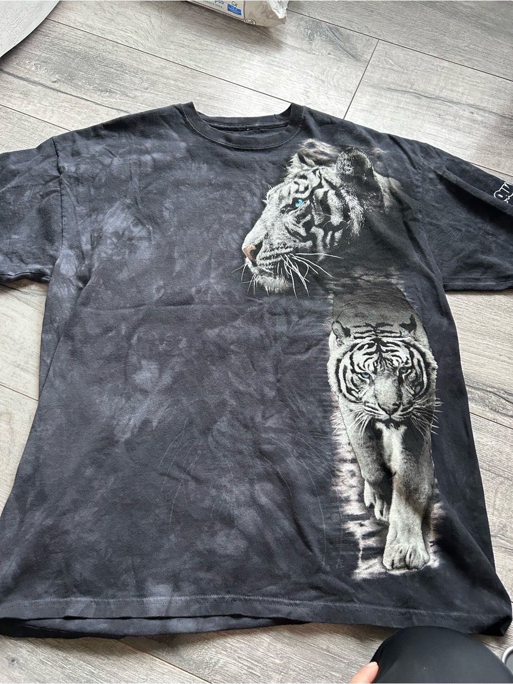 The Mountain Black Tie-Dye Tiger Graphic Tee - Men